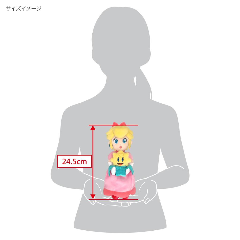 Sanei Boeki Princess Peach Showtime! Peach & Stella Plush Toy, W10 X D13 X H24.5cm (PPS01)
