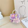 2025 new girls pearl handbag cartoon cute bow princess shoulder bag lace small satchel