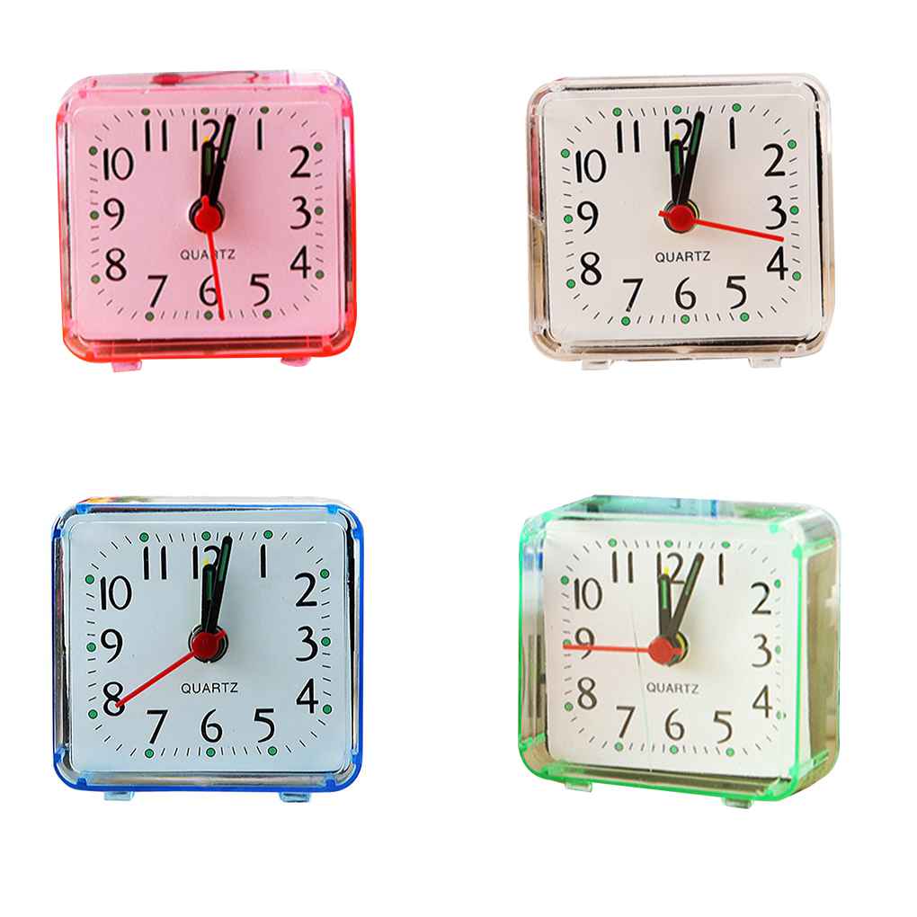 Pointer Alarm Clock Square Decorative Wake Up Bedroom Bedside Morning Table Office Battery Operated Plastic Timer Home