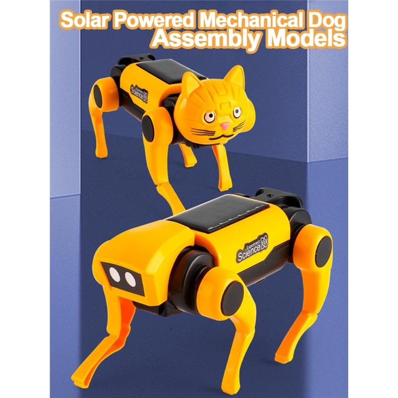 Solar Robot Dog Cat Science Experiment Diy Building Powered Learning Tool Education Robots Technological Gadgets Kit for Kid