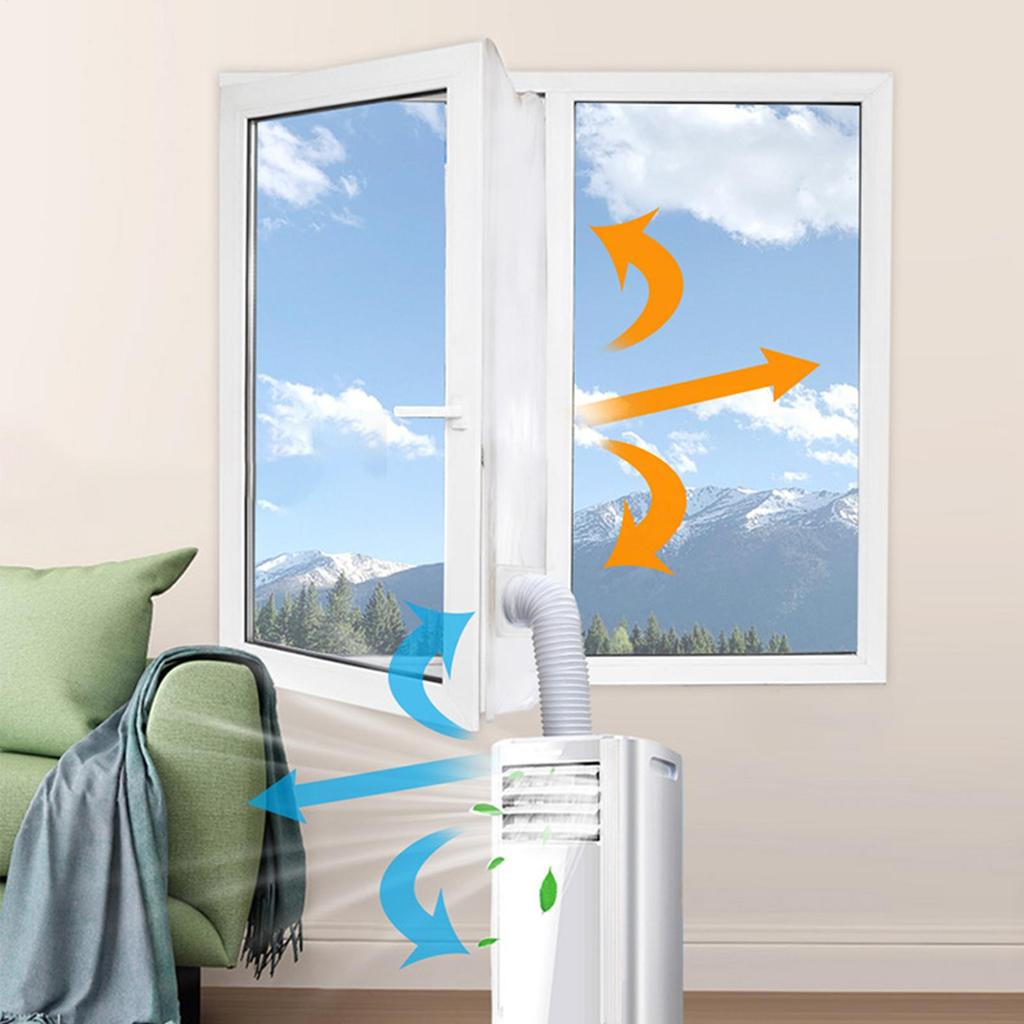 Tragbares Klimaanlagen-Fensterkit Verstellbar Bohrerfreie Platte Tragbare Klimaanlage Fensterkit Für Abluftschlauch Schiebetür Haus Küche Schlafzimmer