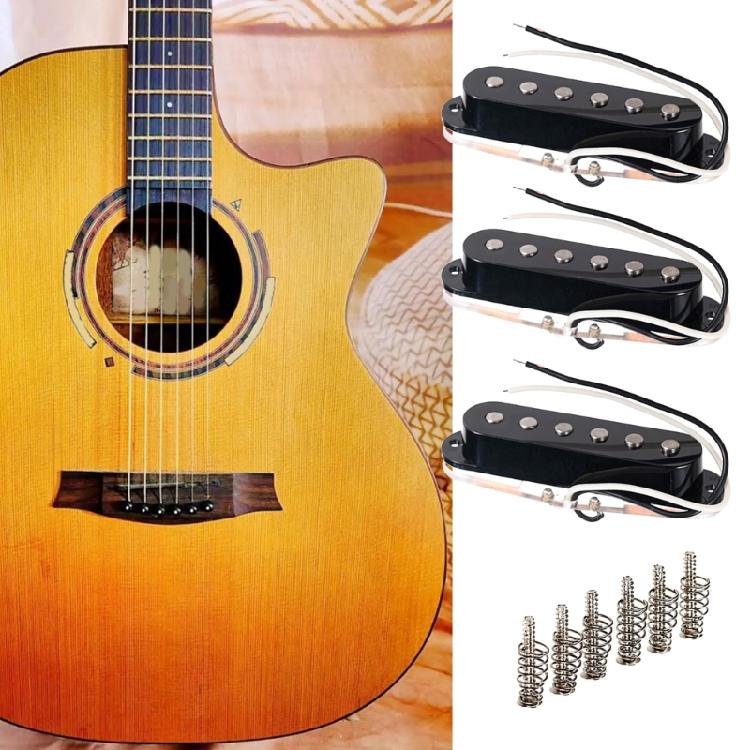 3Pcs Electric Guitar Pickup Replacement Neck/Middle/Bridge Single Coil Guitar Pickups with Screws and Springs Enduring