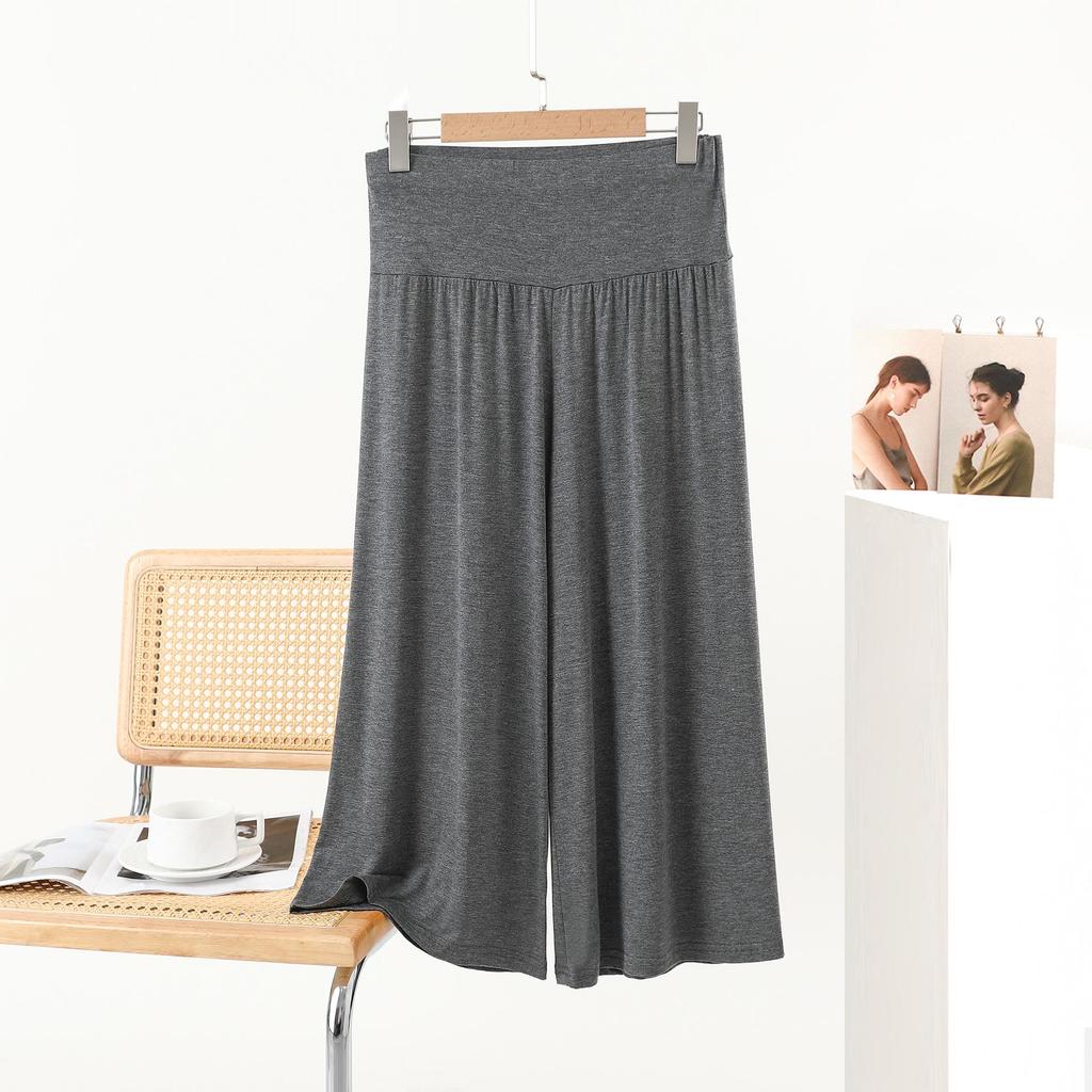 Summer Modal Plus-Size Loose Wide-Leg Cropped Pants - Korean Style High-Waist Casual Trousers