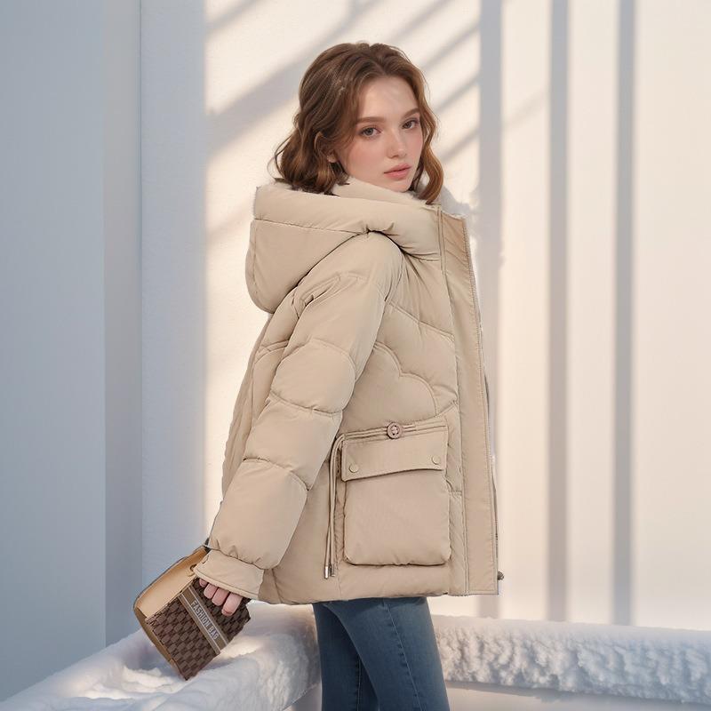 GMXIA Women's Vintage Casual Solid Color Print Autumn Winter Long Sleeve Hooded Jackets & Coats