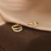 4Pcs/Set Luxury Metal Circle Inlaid Zircon Hoop Earrings for Women Fashion Gold Color Ear Buckle Earring Set Party Jewelry Gifts