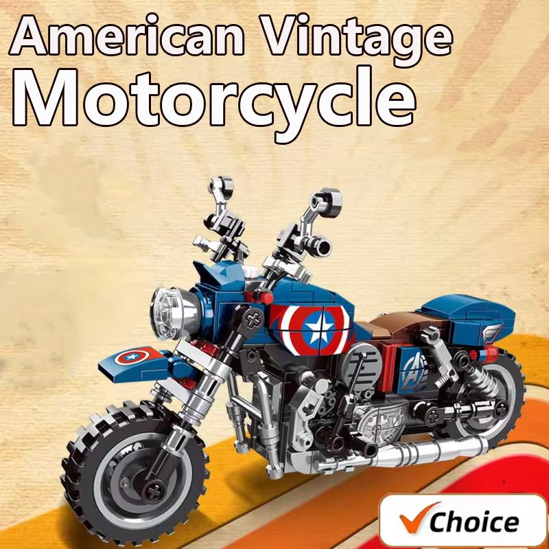 250 SZTUK Motocykl Vintage Kreatywny Mech Model Motocykla Klocki do Budowania Montaż DIY Zabawki Ozdoby Zestaw Prezent Chłopcy Dzieci Urodziny