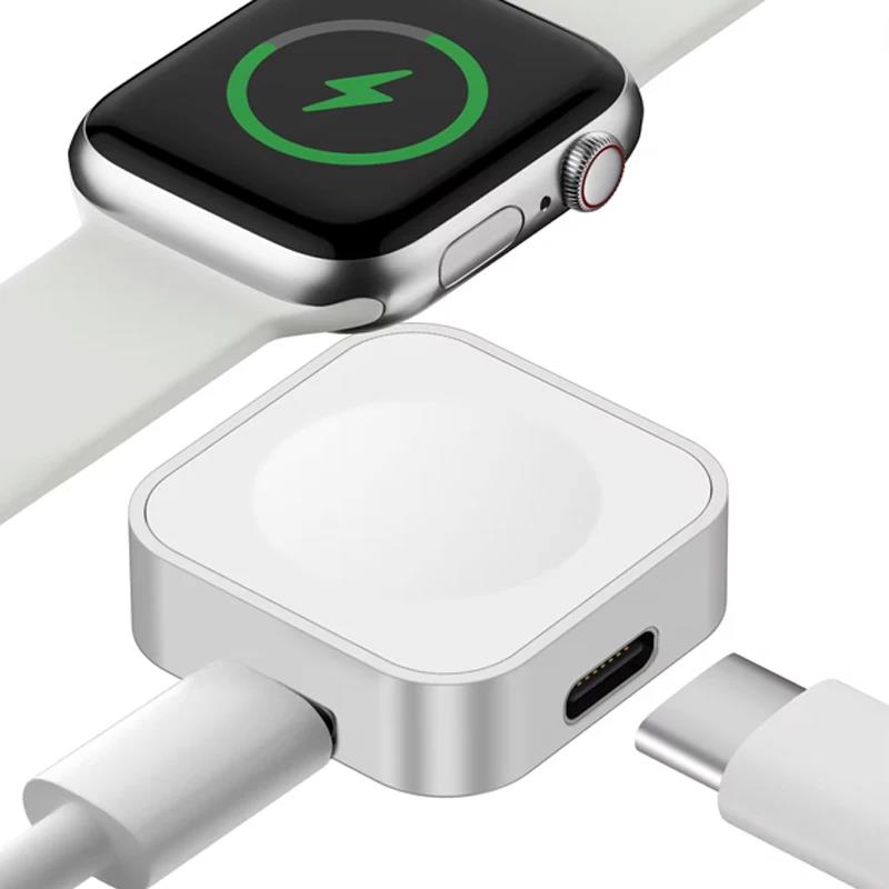 Portable Wireless Watch Charger Type-C Lightning Dual Interface For Apple Watch 10 9 8 7 6 5 4 3 2 SE Ultra Series Fast Charger