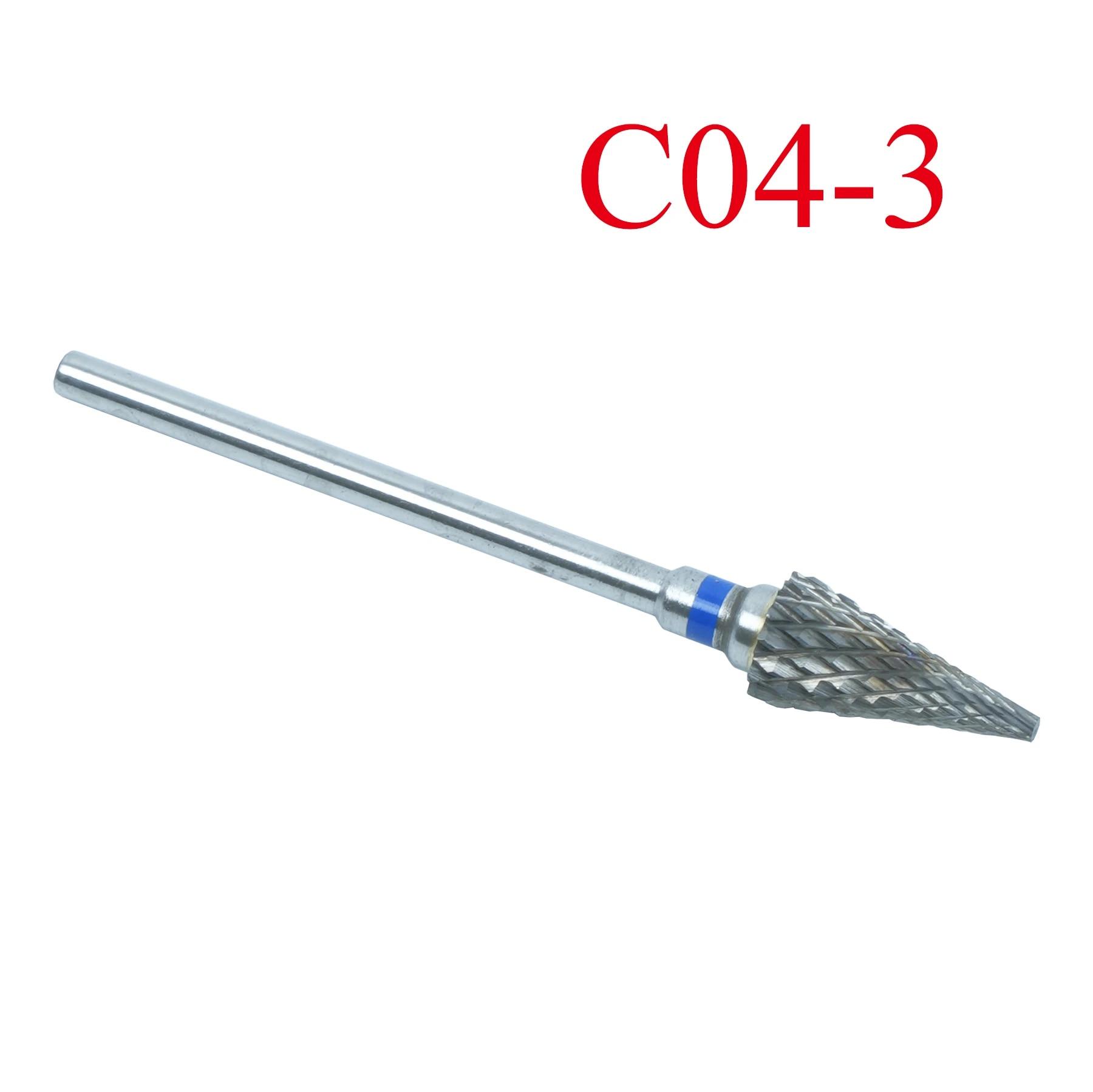 

Сверла из карбида вольфрама для ногтей, электрическая маникюрная дрель, аксессуары, фрезы для снятия гель-лака для ногтей, инструменты для ногтей, Efiles C04-3