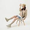 (WMNS) New Balance Alphabet Printing Sports Pullover Round Neck Khaki Hoodie Women's AWT21305-MS