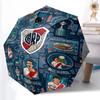 Printed Club Atlético River Plate Printed Folding Umbrella,Outdoor,Leisure,And Travel Umbrella,Durable Umbrella Fabric,Birthday And Holiday Gift