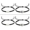 Trendy Couple Bracelet Cute Cat Charm Designed Bangle Adjustable Woven Rope