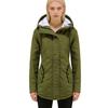 Women's Hooded Sherpa Lined Midi Coat Solid Color Zip Up Warm Winter Casual Outerwear Jacket