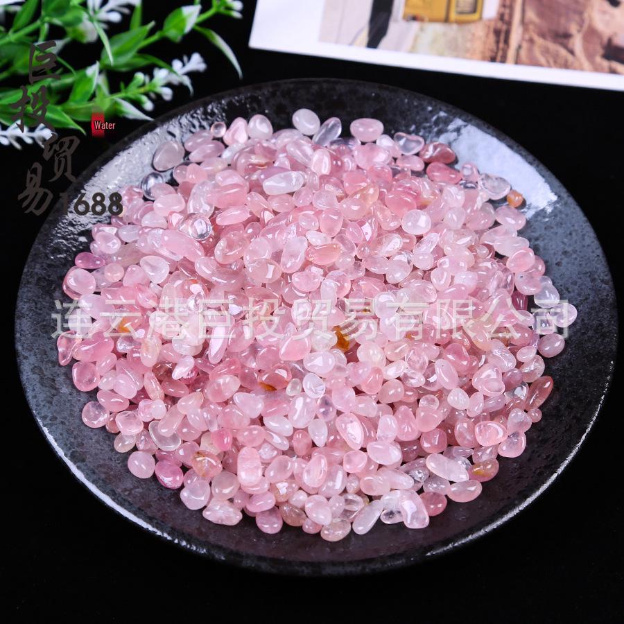 Madagascar Pink Rose Quartz Gravel for Decor: Crushed Crystal Stones for Cups, Pots, Fish Tanks