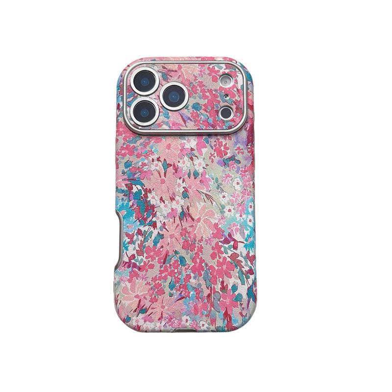 Cherry Blossom Oil Painting Skin Sticker & Drop-proof Case for iPhone 16 Pro Max - Full Coverage, Compatible with iPhone 14 and 17/17P Models.