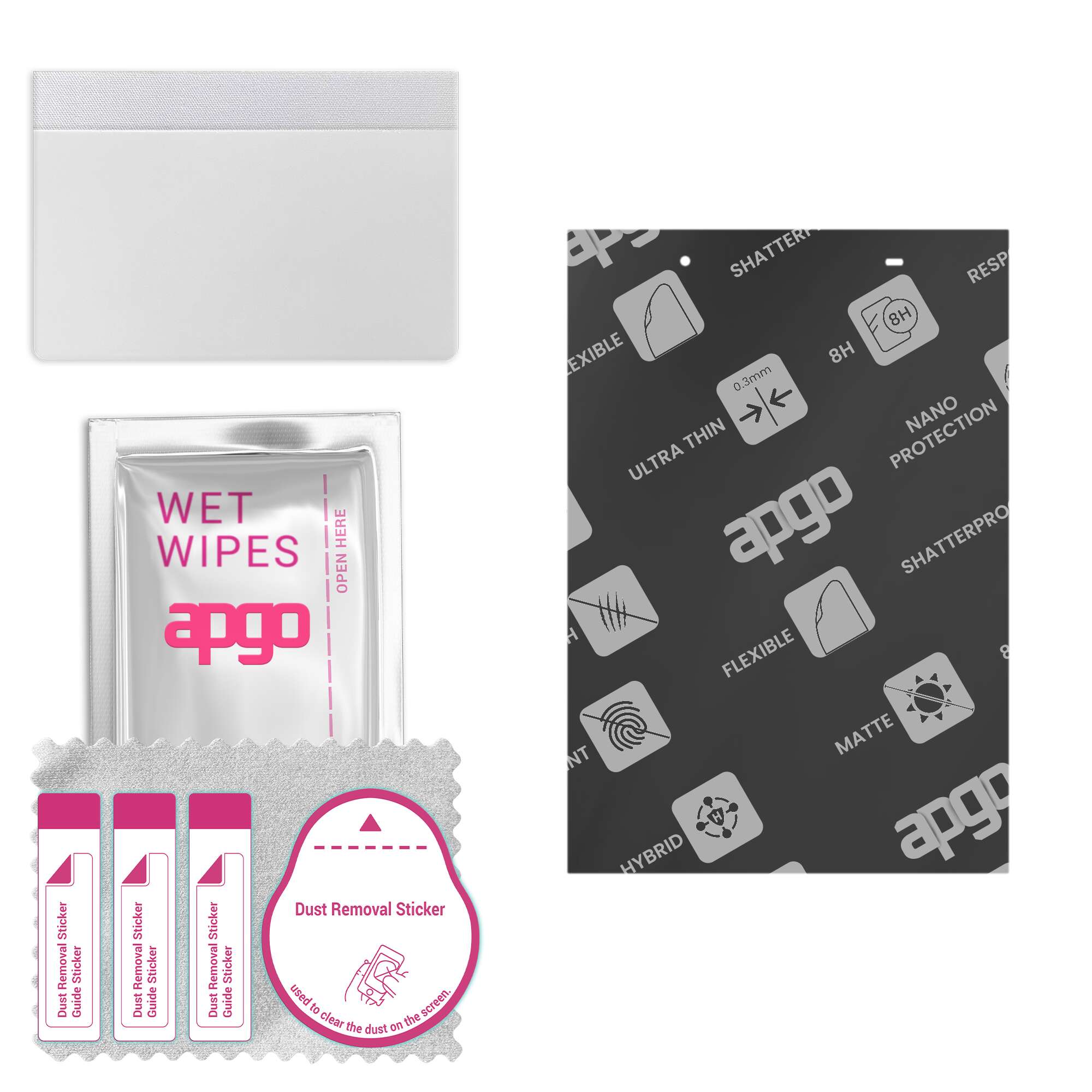 

apgo MATTE Hybrid protective glass compatible with Lenovo Tab 4 8, flexible nano glass, great replacement for tempered glass, scratch-resistant, full