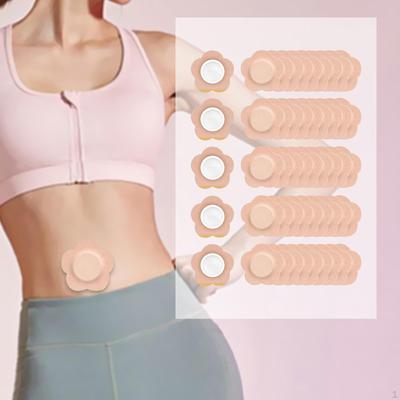 50 Pieces Castor Oil Pack Wraps Patches Comfortable Self Sticky Spunlace Cloth for Belly Button Skin