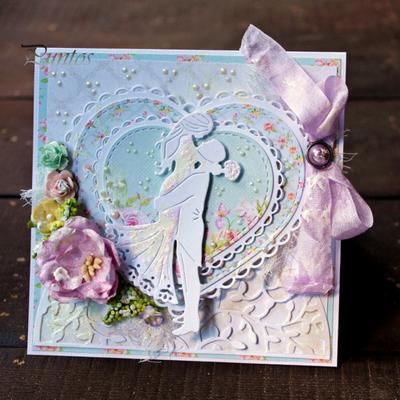 Sposa Sposo Fustelle in Metallo Fai da Te Scrapbooking Goffratura Biglietti Inviti Stencil
