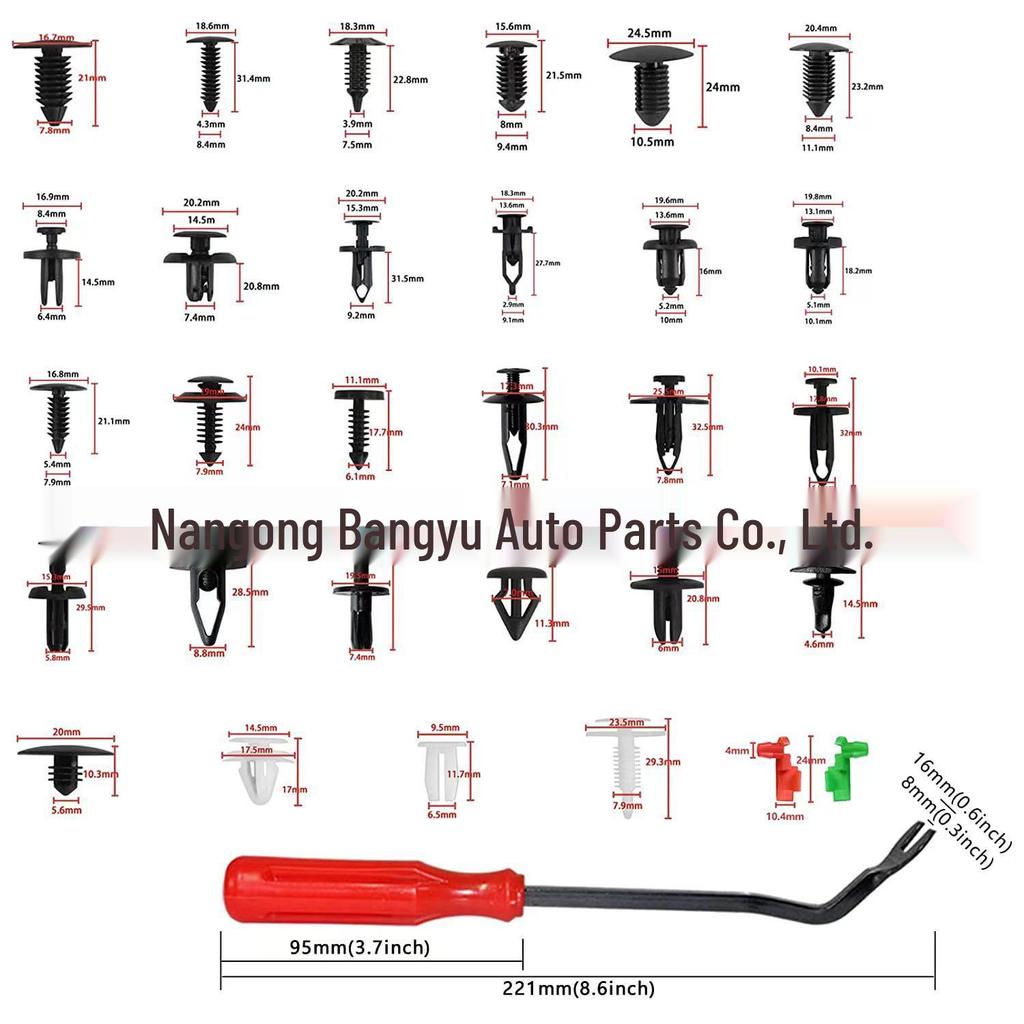 720PCS Car Body Retainer Clips & Fasteners Set - 29 Types for Door Trim and More