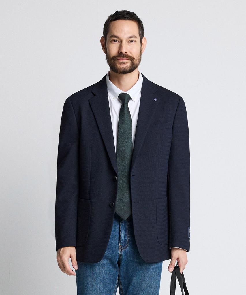 STCO Italy Marlane Wool Stretch Blazer Navy (Relaxed Fit)_Sjavc91Nsn