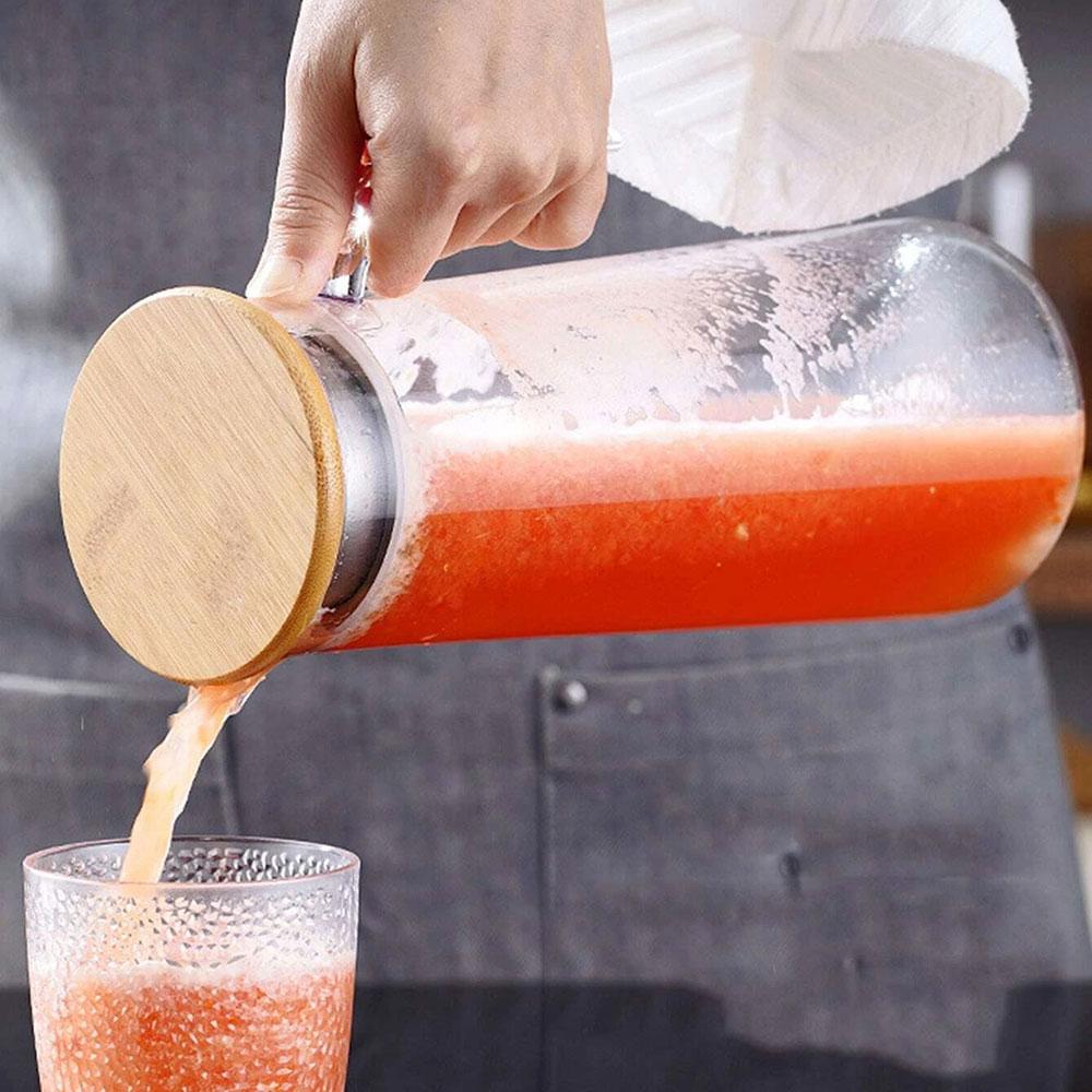 1pc Tea colored cold water kettle, juice making kettle, plastic cooling water kettle, large capacity for household use