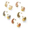 Colorful Spiral Water Drop Titanium Stud Earrings - Elegant Hollow Design, Non-Fading Luxury Jewelry