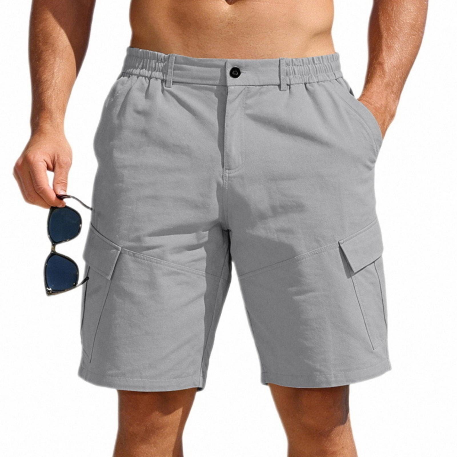

Men s Loose Casual Loose-fit Waist Workwear Multi-pocket Shorts S
