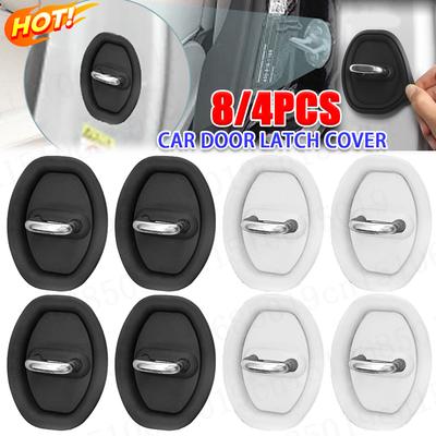 8/4pcs Silicone Car Door Lock Buckle Protector Cover Car Door Latch Protective Cover Silicone Door Handle Cover Guard Stopper