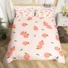 Fruits Duvet Cover Strawberry Banana Mango Lemon Pineapple Bedding Set Grapes Orange Comforter Cover,Summer Fruit Quilt Cover