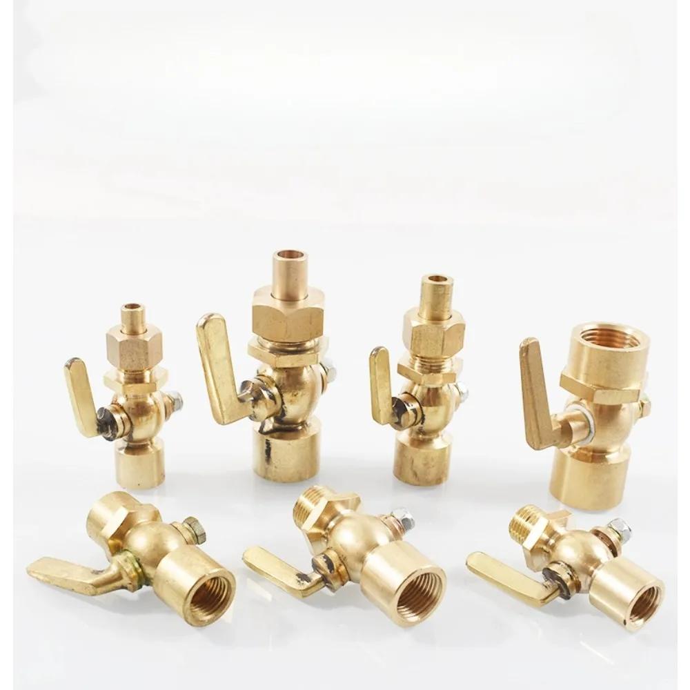 BSPP 1/8 1/4 3/8 1/2 3/4 Brass Two-way Cock Feamle Male Thread Cock  Valve Pressure Gauge Flexible Joint Welding Switch Marine