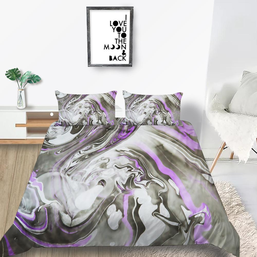 Povlečení s 3D barevným halo tiskem Jednolůžko Jednolůžko v plné velikosti se vzorem písku na polštář a povlak na přikrývku Pratelné a pohodlné Domácí dekorace