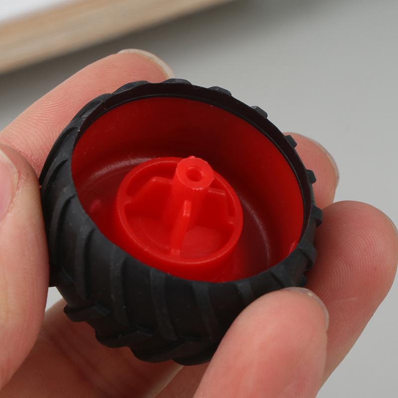 10Pcs Pc Toy Wheel Rubber Rim Tyres Diy Mini Technology 4Wd Colorful Tires Hole