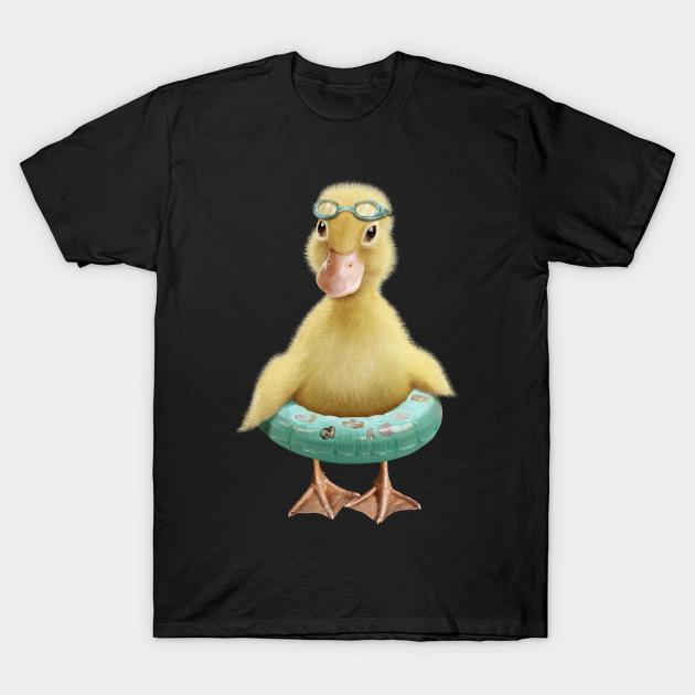 Men Black Print T-shirt Duck No-Cut Transfer Paper Print Cotton Tshirt 3XL