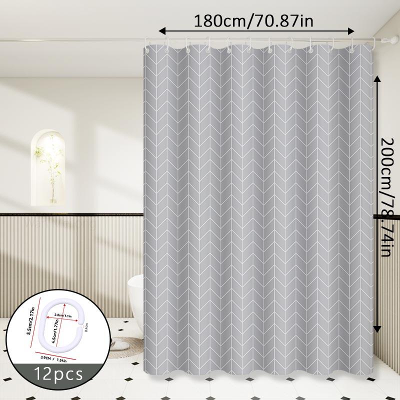 Gray Grid Versatile Shower Curtain Minimalist Bathroom Curtain Creates a High-End Bathroom Space
