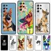 Cartoon German Shepherd Dog Phone Case For Samsung Galaxy S24 S25 S23 S22 Ultra Note 10 20 Plus S20 S21 FE Cover