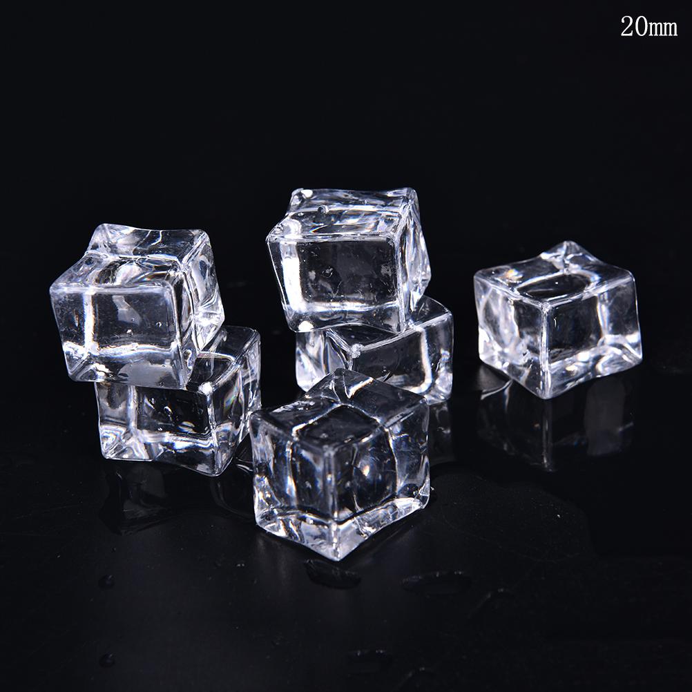 10PCS/Pack Fake Artificial Acrylic Ice Cubes Crystal Clear 2/2.5/3cm Square,