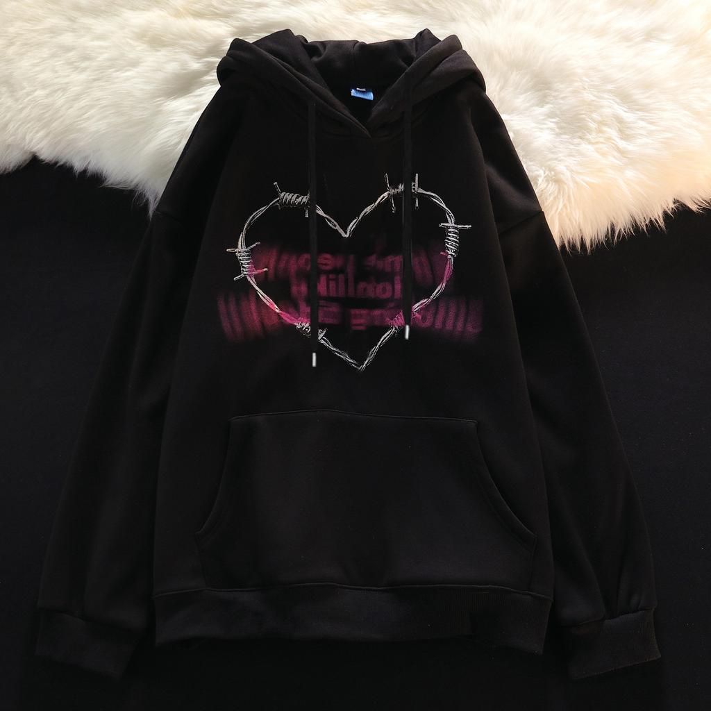 Hooded Sweater Women's 2025 Korean New Letter-printed Loose Long-sleeved Top Student Pullover Jacket Tide