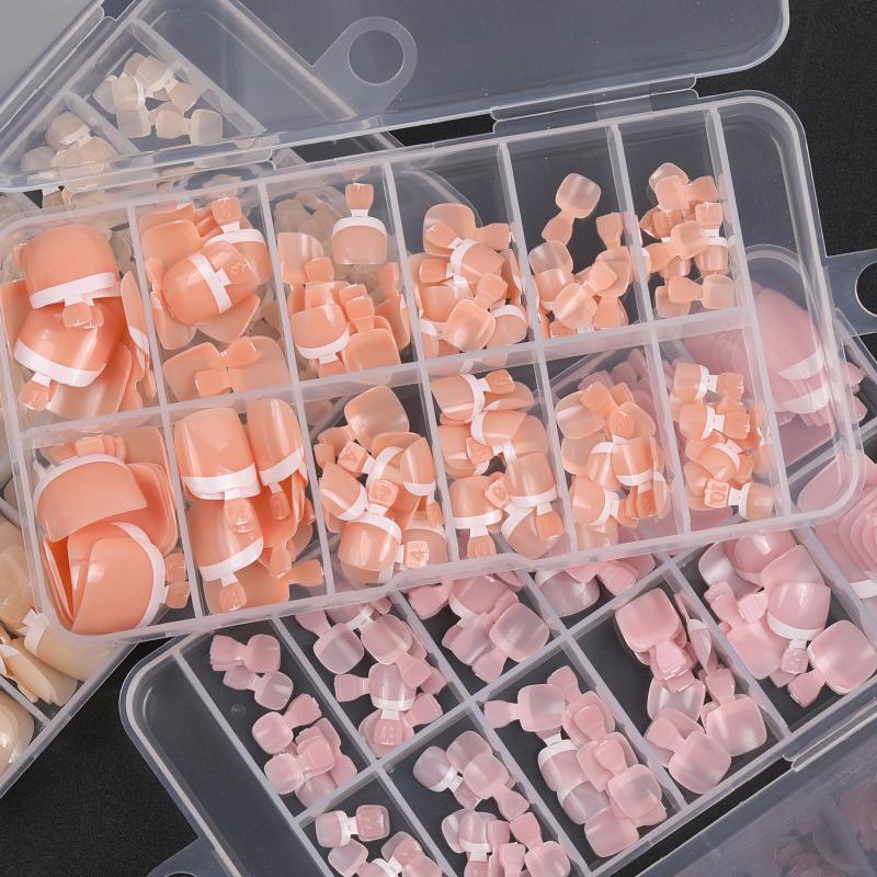 Artificial Short Square Toenails 120Pcs White Full Cover Press On Toe Nails for Women Summer Beach Holiday