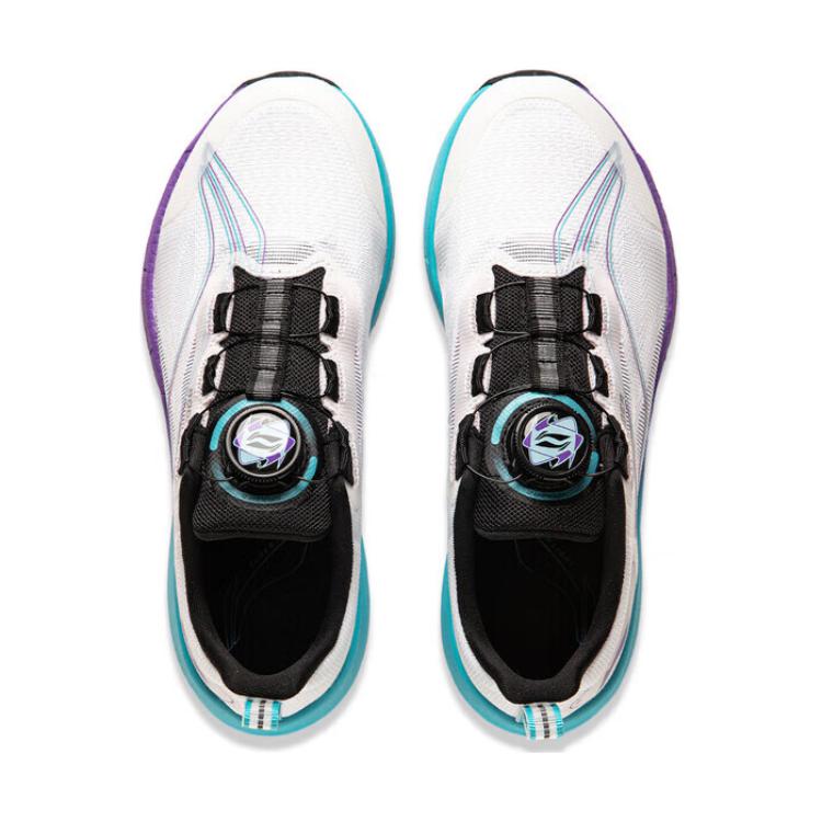 Li Ning Kids Ultra Light 21 Synthetic Leather Fabric Mesh Round Toe Reflective Shock Absorption Breathable Low Top Running Shoes YKFU012-15