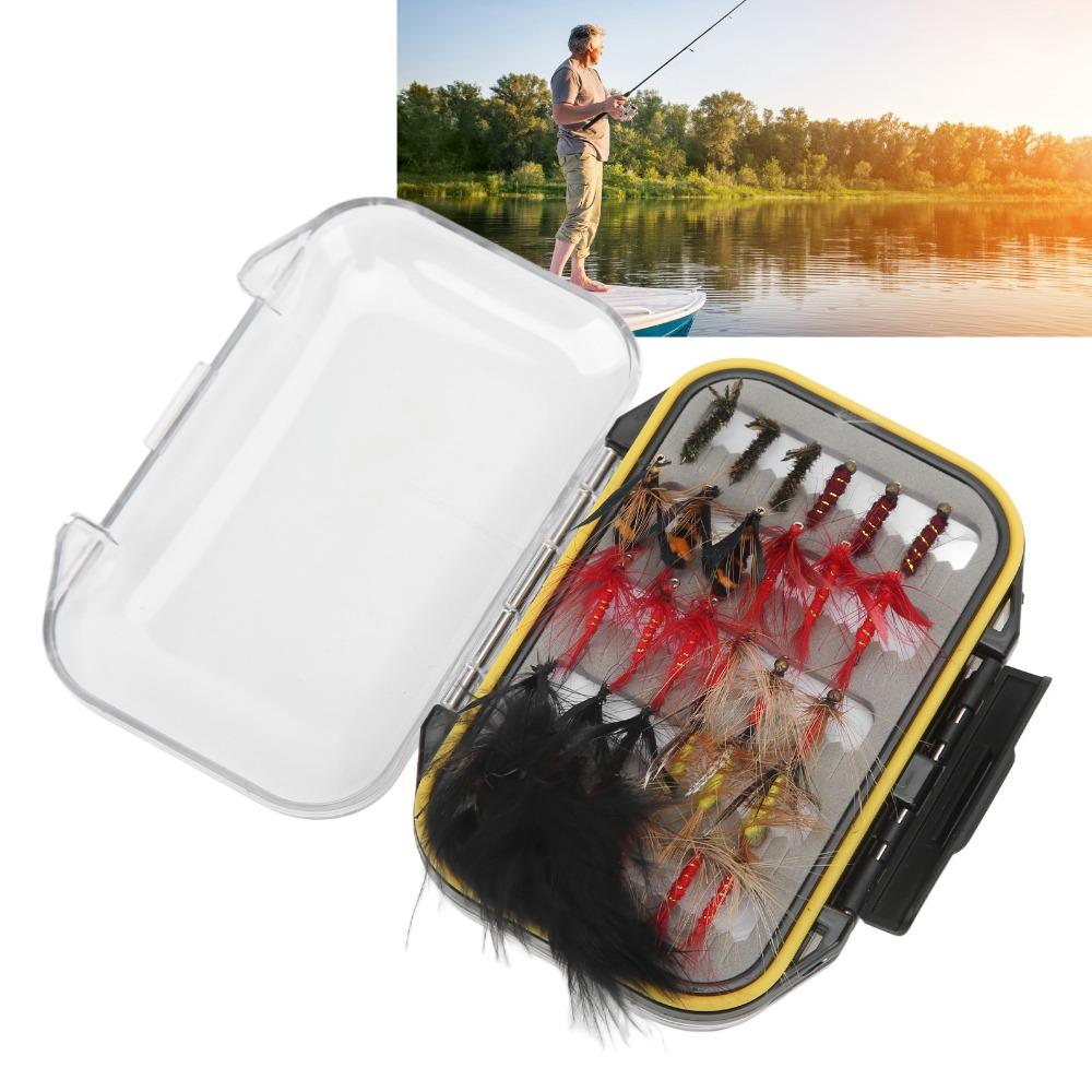 60PCS Colorful Fly Fishing Kit with High Carbon Steel Hook Fly Fishing Tackle  Lakes Rivers