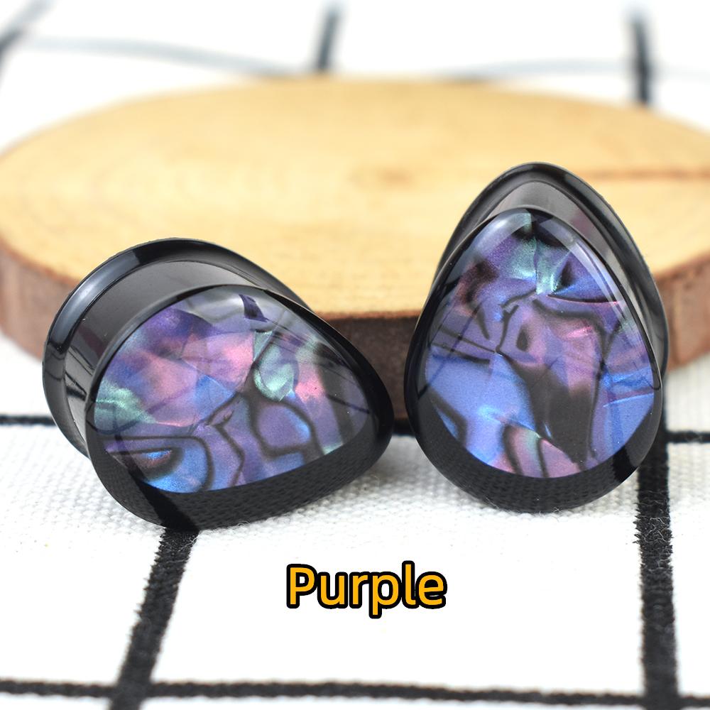 

2 шт. 8-50 мм, многоцветный узор в виде ракушки, ушные пробки, туннели, манометры, носилки для ушей, двойная расклешенная вилка, украшения для тела для женщин и мужчин 8mm фиолетовый