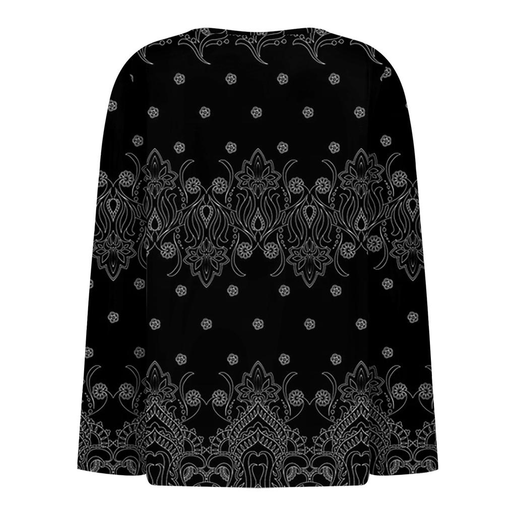 Women's T Shirt Tee Button Floral Print Long Sleeve Daily Weekend Fashion Basic V-Neck Regular Top