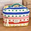 Polyester Rainbow Dot Makeup Bag With Breathable Design For Travel And Daily Use