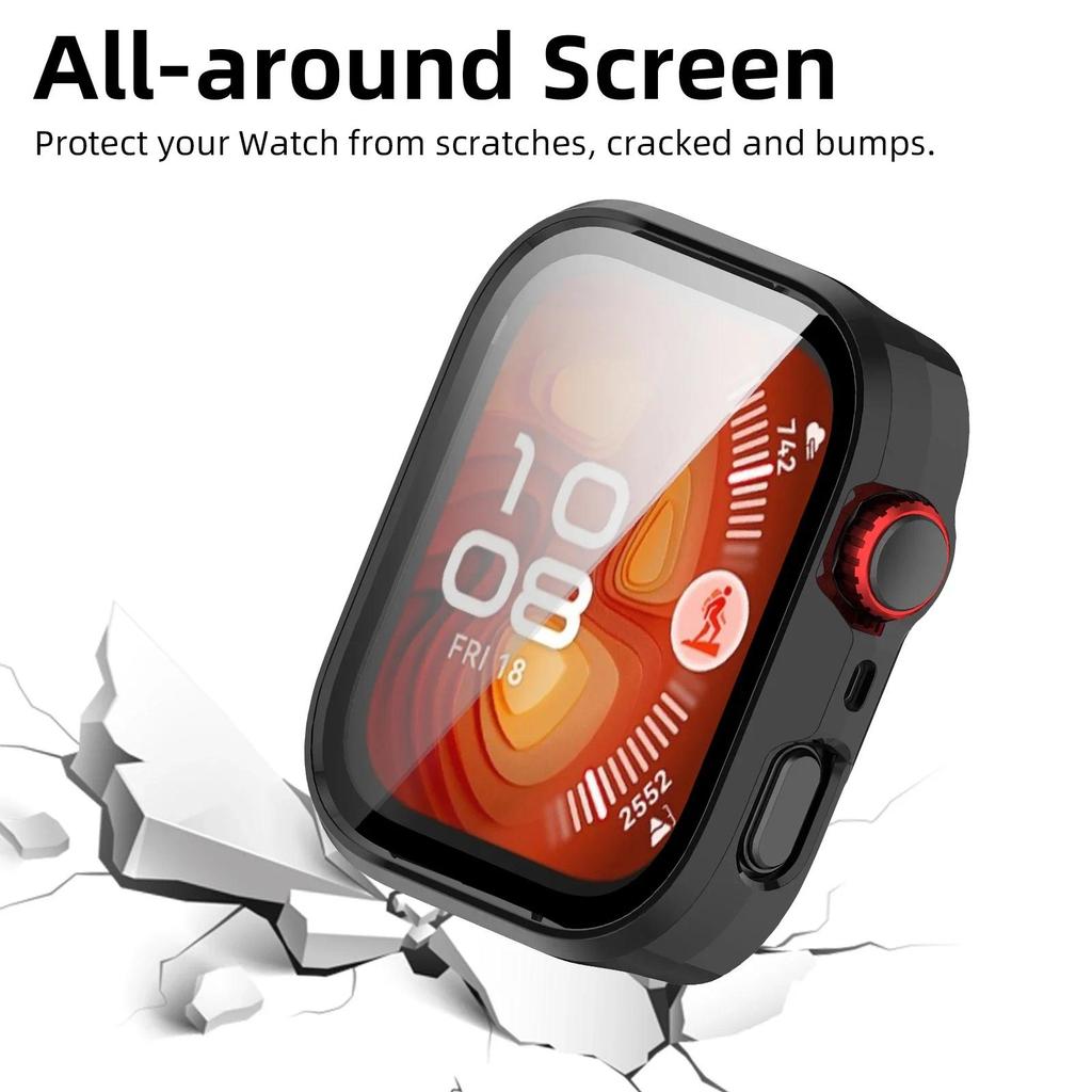 Glas+Hülle für Huawei Watch Fit 4/5 Pro Gehärtetes Glas Displayschutz & Harter PC Schutz Stoßfänger für Huawei Fit4/5 Zubehör