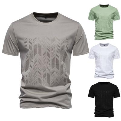 Men's Short Sleeved T-shirt With Large Area Embroidery Men's Casual T-shirt