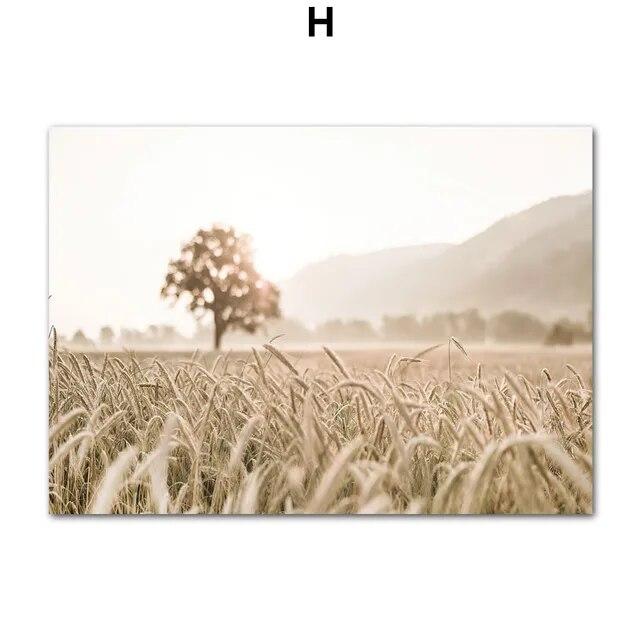 Boho Natural Landscape Lake Wave Palm Mural NordicPosters Wall Art Canvas Painting And Prints Pictures For Living Room Decor