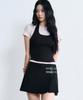 Woman Women'S Low Rise Buckle Pleated Mini Skirt [Black]
