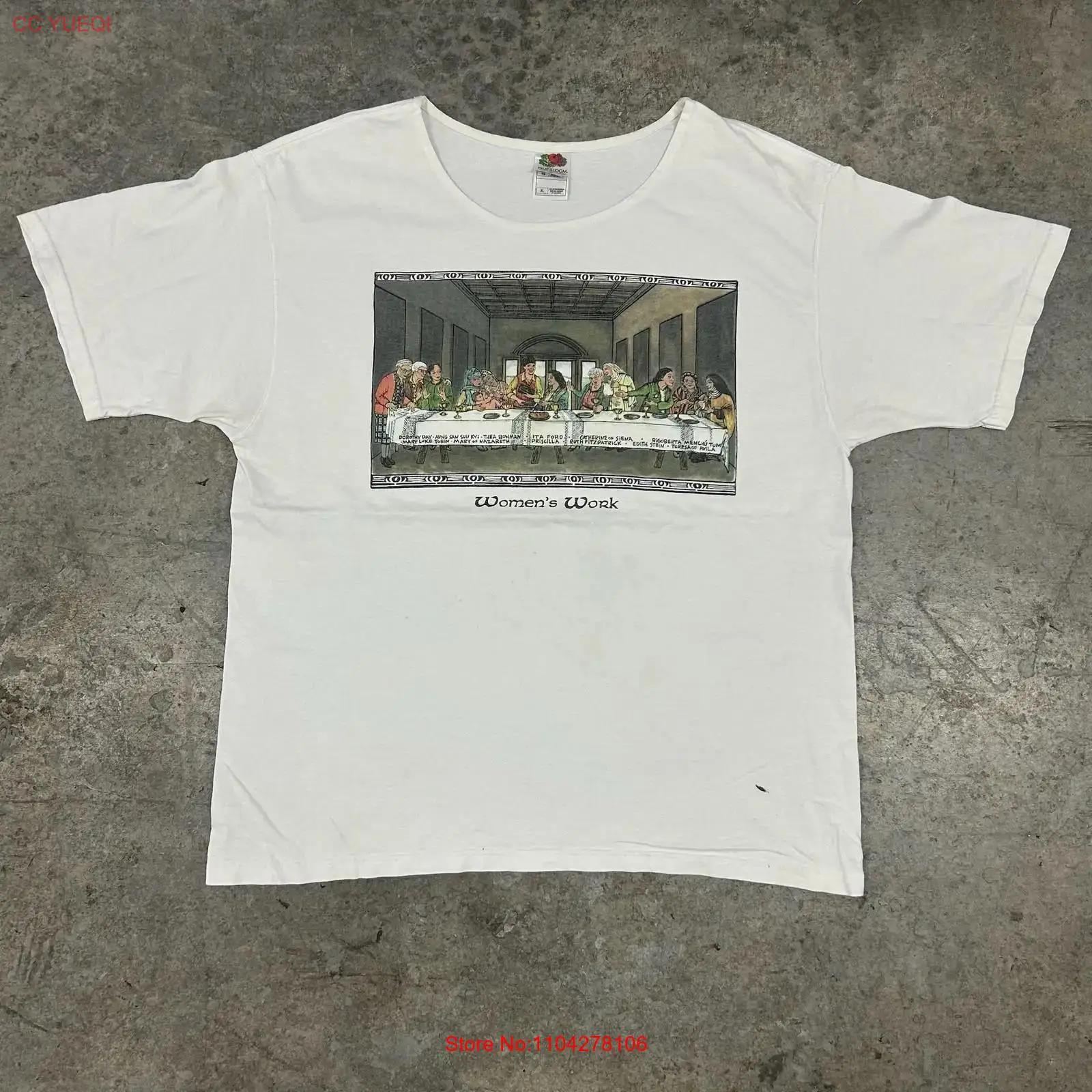 

Vintage Jesus T Shirt Last Supper Women Bible Adult XL 90s Christian vintage Washed Breathable Stylish Casual homme Stretched 5XL різнокольоровий