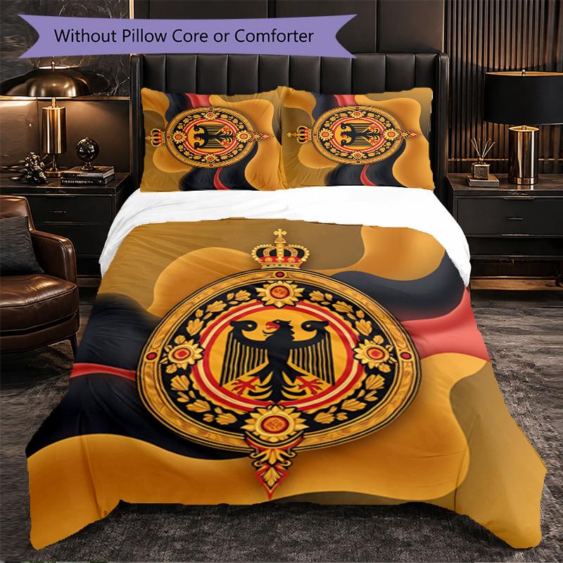 Belgium Football Pattern 3 Pieces Bedding Set Soft Microfiber Duvet Cover with Pillow Cases for Bedroom