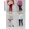 Toothpick Pills and Friends Girls Leggings British Style Medium and Big Children Plaid Long Pants Fake Two-Piece Culottes