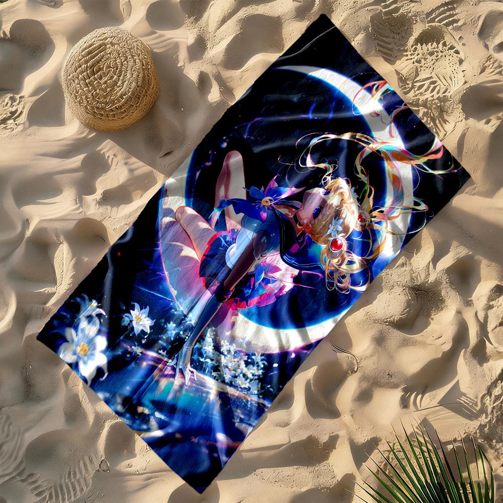Sailor Moon Circle soft beach towel Durable Picnic mat, yoga & fitness, camping blanket Bath Accessory Wedding Party Gift